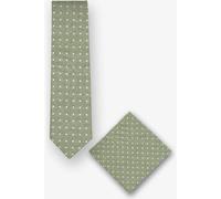 Real Guys Set Krawatte, Einstecktuch grün, Gepunktet
