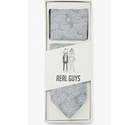 Real Guys Set Krawatte, Einstecktuch grün, Paisley