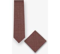 Real Guys Set Krawatte, Einstecktuch rot, Einfarbig