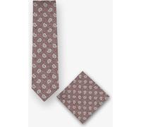 Real Guys Set Krawatte, Einstecktuch rot, Paisley