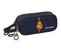 Real Madrid 2. Team 24/25 Federmäppchen mit 3 Reißverschlüssen, für Kinder, ideal für Kinder von 5 bis 14 Jahren, bequem und vielseitig, Qualität und Widerstandsfähigkeit, 21 x 7 x 8,5 cm, Marineblau,