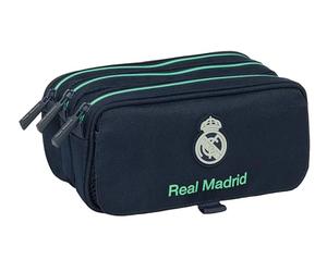 Real Madrid 2. Team 25/26 Federmäppchen, Dreifachmäppchen für Kinder, ideal für Kinder im Schulalter, bequem und vielseitig, Qualität und Widerstandsfähigkeit, 21,5 x 8 x 10 cm