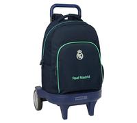 Real Madrid 2. Team 25/26, großer Rucksack mit Rädern, kompakt, abnehmbar, ideal für Kinder verschiedener Altersgruppen, bequem und vielseitig, Qualität und Widerstandsfähigkeit, 33 x 22 x 45 cm