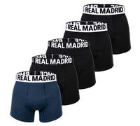 Real Madrid Herren Boxershorts, 5er Pack - Boxer Briefs, Baumwollmischung, Logobund, einfarbig Schwarz/Dunkelblau XL