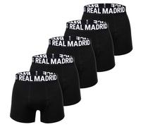 Real Madrid Herren Boxershorts, 5er Pack - Boxer Briefs, Baumwollmischung, Logobund, einfarbig Schwarz L