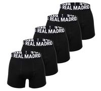 Real Madrid Herren Boxershorts, 5er Pack - Boxer Briefs, Baumwollmischung, Logobund, einfarbig Schwarz / L L Schwarz