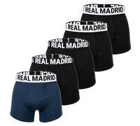 Real Madrid Herren Boxershorts, Schwarz/Blau, L, 5er-Pack