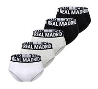 Real Madrid Herren Slips, Schwarz/Grau/Weiß, XL, 5er Pack