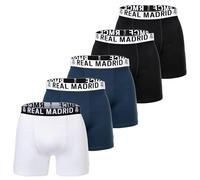 Real Madrid Jungen Boxershorts, Weiß/Dunkelblau/Schwarz, 116, 5er Pack