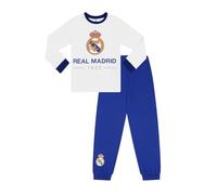 Real Madrid Jungen-Langarm-Fußball-Pyjama CF, weiß, 8-9 Jahre