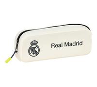 Real Madrid Kleine Umhängetasche 25/26 Ausrüstung für Schule und Freizeit Alltag - Kleine Umhängetasche Real Madrid mit verstellbarem Gurt und mehreren Taschen, Quadratisches Federmäppchen aus Silikon