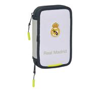 Real Madrid Kleine Umhängetasche 25/26 Ausrüstung für Schule und Freizeit Alltag - Kleine Umhängetasche Real Madrid mit verstellbarem Gurt und Mehreren Taschen, Doppeltes Federmäppchen, 29 Stück
