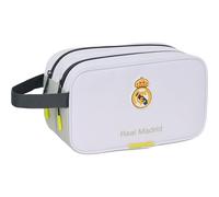 Real Madrid Kleine Umhängetasche 25/26 Ausrüstung für Schule und Freizeit Alltag - Kleine Umhängetasche Real Madrid mit verstellbarem Gurt und Mehreren Taschen, Kulturbeutel mit 2 Reißverschlüssen
