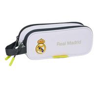 Real Madrid Kleine Umhängetasche 25/26 Ausrüstung für Schule und Freizeit Alltag - Kleine Umhängetasche Real Madrid mit verstellbarem Gurt und Mehreren Taschen, Doppeltes Federmäppchen, Modisch