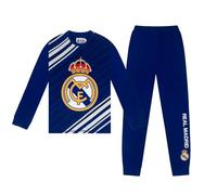 Real Madrid Langer Schlafanzug für Jungen, offizielles Fußball-Nachtwäsche-Geschenk für Kinder, Reflex Blue, 7-8 Years