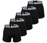 REAL MADRID Real Madrid Herren Boxershorts, 5er Pack - Boxer Briefs, Baumwollmischung, Logobund, einfarbig (RMABB) L Schwarz