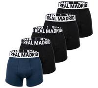 REAL MADRID Real Madrid Herren Boxershorts, 5er Pack - Boxer Briefs, Baumwollmischung, Logobund, einfarbig (RMABB) S Schwarz