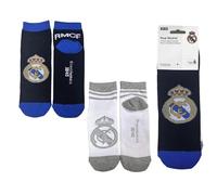 Real Madrid Sneakersocken für Kinder - 2er Pack Kurze Atmungsaktive Sportsocken, Fußball, Running, Schule und Täglicher Gebrauch, Originaldesign