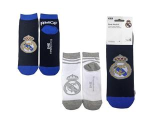 Real Madrid Sneakersocken für Kinder - 2er Pack Kurze Atmungsaktive Sportsocken, Fußball, Running, Schule und Täglicher Gebrauch, Originaldesign