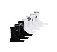 Real Madrid Socken Unisex 7er Pack - Offizielles Lizenzprodukt | Tennis Socken Baumwollmischung | Fangeschenk mit eingewebtem Logo| Weiß/Schwarz 43-46