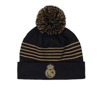 REAL MADRID Supporter Real Pompon Mütze - Offizielle Fußball-Kollektion - Herrengröße, Schwarz, Einheitsgröße