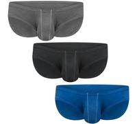 Real Men, Ares-Accent Bikini-Slip für Herren, mit niedrigem Bund, wahlweise im 1er-, 3er- oder 6er-Pack, mit Fronttasche in den Größen A bis D, Größe XS bis 5XL, XXX-Large