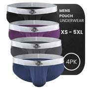 Real Men, Ares-Accent Bikini-Slip für Herren, mit niedrigem Bund, wahlweise im 1er-, 3er- oder 6er-Pack, mit Fronttasche in den Größen A Größe XS bis 5XL, X-Large