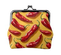 Realistische Chili Pepper Red Print Münzbörse für Frauen Kiss-Lock Kleingeldbörse Geldbörsen Kleine PU-Leder Münzgeldbörsen