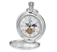 Realpoo Einzigartige mechanische Taschenuhr für Herren, römische Ziffern, Digitalskala, mechanische Taschenuhren für Männer, SWQ-113, Mechanisch