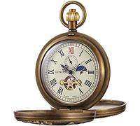 Realpoo Einzigartige mechanische Taschenuhr für Herren, römische Ziffern, Digitalskala, mechanische Taschenuhren für Männer, SWQ-112, Mechanisch