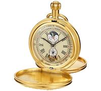 Realpoo Einzigartige mechanische Taschenuhr für Herren, römische Ziffern, Digitalskala, mechanische Taschenuhren für Männer, SWQ-111, Digital, mechanisch