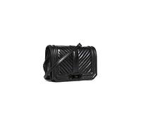 Rebecca Minkoff Damen Chevron Gesteppte Kleine Love Crossbody Umhängetasche, Schwarz/Schwarz Shellac