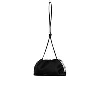 Rebecca Minkoff Tie Me Up Tasche für Damen, schwarze Baumwoll-Jacquard-Schultertasche, Magnetverschluss und Reißverschlusstasche hinten
