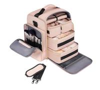 Rebellious 2. Kosmetik Reisetasche mit mehreren Fächern, 4 herausnehmbare Organizer, große Aufbewahrungstasche, herausnehmbare Kosmetiktasche