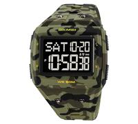 Rechteckige Herrenuhr Digitaluhr Herren Quadratisch Eckig Zifferblatt Militär Uhr Armbanduhr Digital Seniorenuhr Silikon Armband Military Watch Sportuhr Tactical Watch Outdoor 5 ATM Wasserdicht Jungen