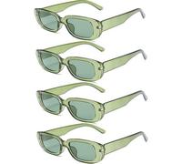 Rechteckige Retro Sonnenbrillen Set Damen 90er Vintage Quadrat Brillen