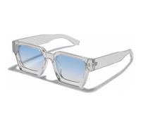 Rechteckige Vintage-Sonnenbrille für Damen und Herren, klobige Retro-Sonnenbrille mit UV400-Schutz
