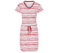 recolution Damen Jersey-Kleid Stripes White/Deep Red Striped XS