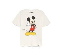 Recovered Women's Disney Mickey Mouse Phone Ecru Womens Fitted by L T-Shirt, Multicolour, L