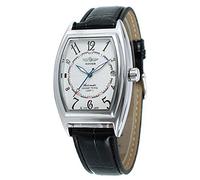 Rectangle Watch Automatic Mechanical Waterproof Watch Black Leather with Stainless Steel Watches for Men