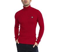 Red Bridge Herren Rollkragen Pullover Sweatshirt Strickpullover Rot XXL