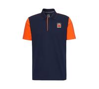 Red Bull - KTM Apex Polo - Verdeckte Knopfleiste - Kontrastierende Schultern - Herren - Größe M - Blau/Orange