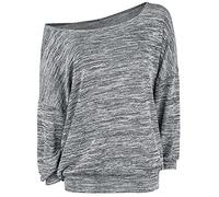 RED by EMP Damen grau-meliertes lockeres Langarmshirt - bequem und weit geschnitten S