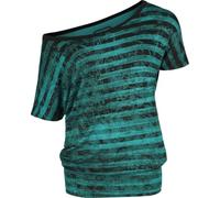 RED by EMP Damen grünes T-Shirt mit Allover-Print und U-Boot-Ausschnitt XL