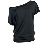RED by EMP Damen schwarzes lockeres Basic T-Shirt lässig geschnitten mit breitem Bund 6XL