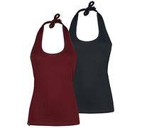 RED by EMP Doppelpack Neckholder Tops Neckholder schwarz bordeaux in S