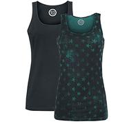 RED by EMP Damen schwarz-grüne Tops im Doppelpack XL