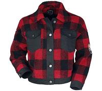RED by EMP Damen schwarz-rot karierte Lumberjacke im stylischen kurzen Schnitt XXL