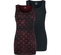 RED by EMP Damen schwarz-rote Tops im Doppelpack M