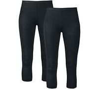 RED by EMP Damen Schwarze 7/8 Leggings im Doppelpack aus angenehm weichem Stoff S